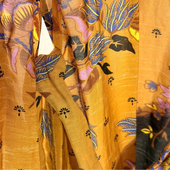 Scotch & Soda Floral Print Maxi Dress in Black and Mustard — Large - Picture 10 of 13